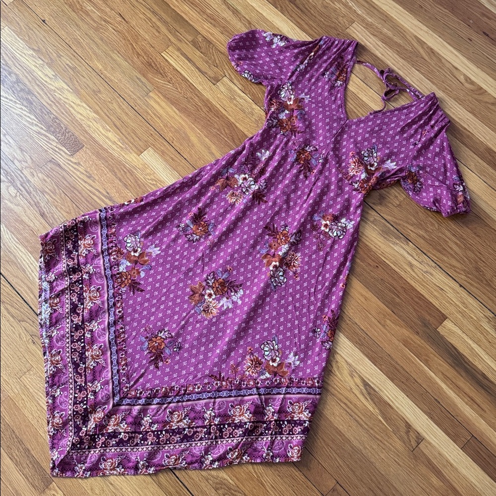 Maurices Handkerchief Hem Style Pink Floral Dress S